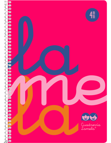 CUADERNO ESPIRAL 4º 80H 90G 4MM ROSA CUADROVIA PP